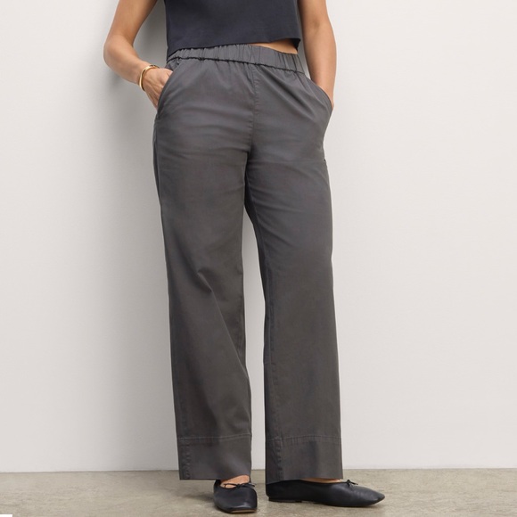 Everlane The Easy Pant in Graphite grey - pull-on straight leg Size L Large - Picture 1 of 9